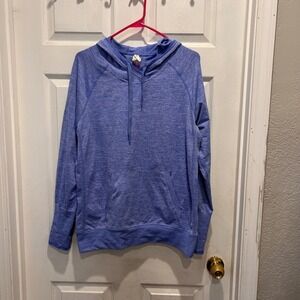 Lucy Womens Blue Pullover Hoodie Sweatshirt Size L Athleisure Gorpcore Workout